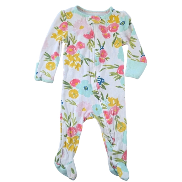 ✨Bundle of 3 Baby Girl Cotton Zip Footed Sleepers | Size 3–6 Months✨ - Picture 6 of 15